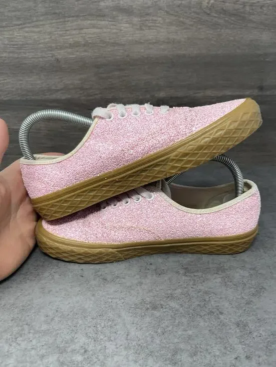 Vans Authentic Pink Glitter Shoes Womens Size 8.5 Gum Sole - Picture 7 of 11